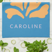 Inspirierte Abstrakte Form Blau Personalisiert Geschirrtuch (Gefaltet)