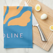 Inspirierte Abstrakte Form Blau Personalisiert Geschirrtuch (Viertel Falte)