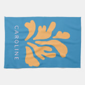 Inspirierte Abstrakte Form Blau Personalisiert Geschirrtuch (Horizontal)