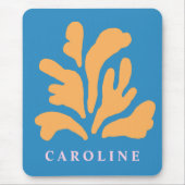 Inspirierte Abstrakte Form Blau Personalisiert Mousepad (Vorne)