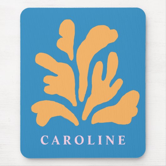 Inspirierte Abstrakte Form Blau Personalisiert Mousepad (Vorne)