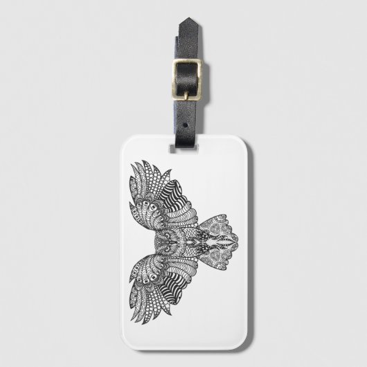 Inspirierte Adler-Eule Gepäckanhänger (Vorderseite Vertikal)