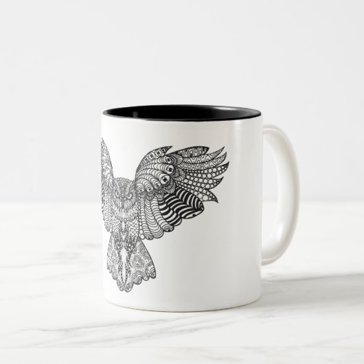 Inspirierte Adler-Eule Zweifarbige Tasse (VorderseiteRechts)