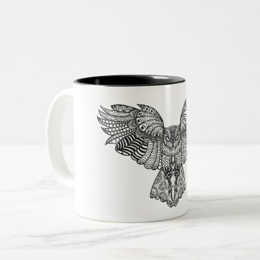 Inspirierte Adler-Eule Zweifarbige Tasse (Vorderseite Links)