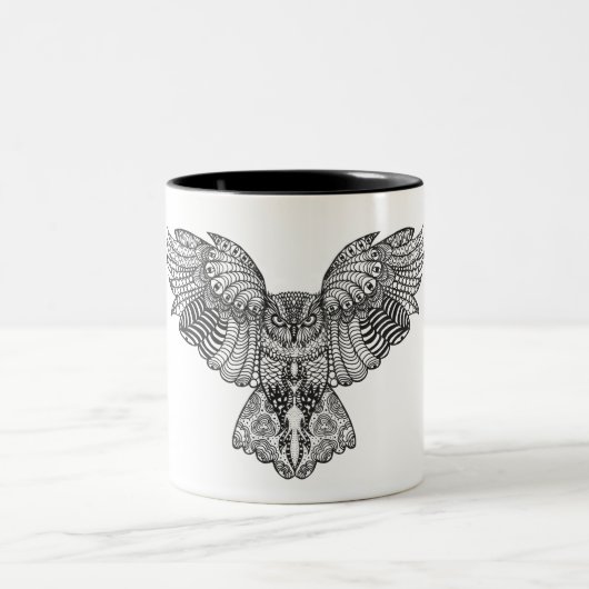 Inspirierte Adler-Eule Zweifarbige Tasse (Mittel)