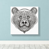 Inspirierte Bärenfront 6 Leinwanddruck (Insitu (Holzboden))