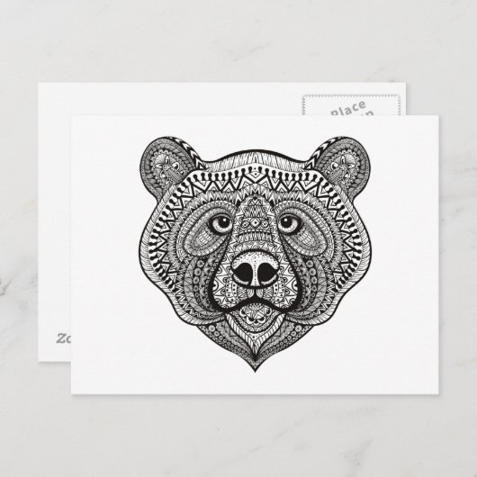 Inspirierte Bärenfront Postkarte (Vorne/Hinten)