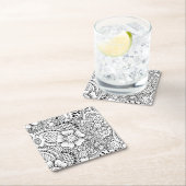 Inspirierte Blumen Rechteckiger Pappuntersetzer (Vor Ort)