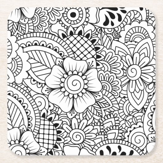 Inspirierte Blumen Rechteckiger Pappuntersetzer (Vorderseite)