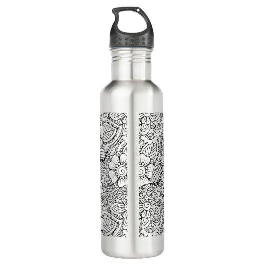 Inspirierte Blumen Trinkflasche (Rückseite)