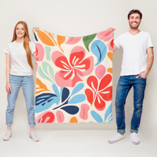 Inspirierte Blüten Fleecedecke