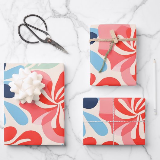 Inspirierte Blüten Geschenkpapier Set (Vorderseite)