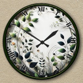 Inspirierte botanische Beschaffenheit Runde Wanduhr