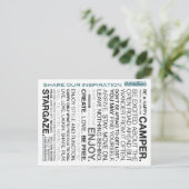 Inspirierte Campings-Beschwörungsformel-Postkarten Postkarte (Stehend Vorderseite)