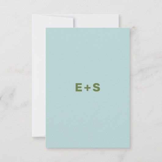 Inspirierte Detailkarte von Blue und Green Wes And Einladung (Rückseite)