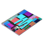 inspirierte Farbgeometrische Monogramm der 90er Ja Notizblock (Linke Seite)