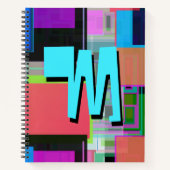 inspirierte Farbgeometrische Monogramm der 90er Ja Notizbuch (Vorderseite)