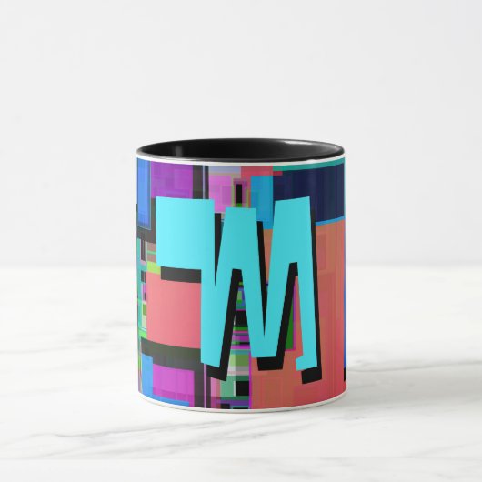 inspirierte Farbgeometrische Monogramm der 90er Ja Tasse (Zentrum)