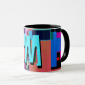 inspirierte Farbgeometrische Monogramm der 90er Ja Tasse (VorderseiteRechts)