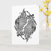 Inspirierte Federn Karte (Gelbe Blume)