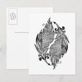 Inspirierte Federn Postkarte (Vorne/Hinten)