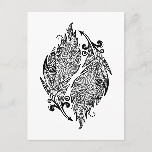 Inspirierte Federn Postkarte (Vorderseite)