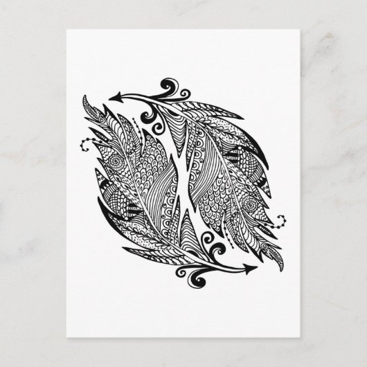 Inspirierte Federn Postkarte (Vorderseite)