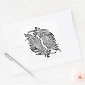 Inspirierte Federn Quadratischer Aufkleber (Umschlag)