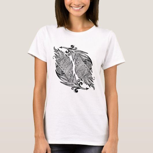 Inspirierte Federn T-Shirt (Vorderseite)