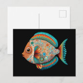 Inspirierte Fische der Ureinwohner, Punktmalerei Postkarte (Vorne/Hinten)
