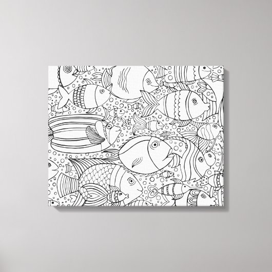 Inspirierte Fischschule 6 Leinwanddruck (Vorderseite)