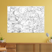 Inspirierte Fischschule 6 Leinwanddruck (Insitu (Wohnzimmer))