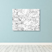 Inspirierte Fischschule 6 Leinwanddruck (Insitu (Holzboden))