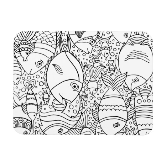Inspirierte Fischschule Magnet (Horizontal)