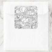 Inspirierte Fischschule Quadratischer Aufkleber (Tasche)