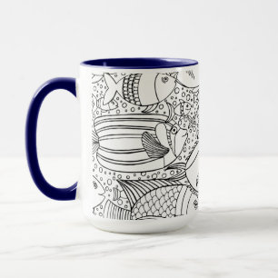 Inspirierte Fischschule Tasse