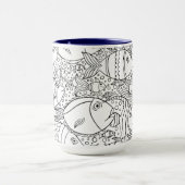 Inspirierte Fischschule Tasse (Zentrum)