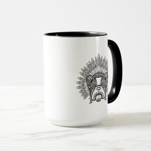 Inspirierte französische Bulldogge in der Tasse (VorderseiteRechts)