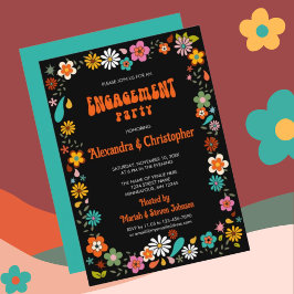 inspirierte Funky Black-Hintergrund-Verlobung der  Einladung