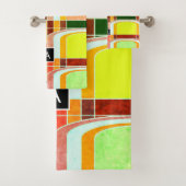 Inspirierte Funky Retro Badhandtuch Set (Insitu)