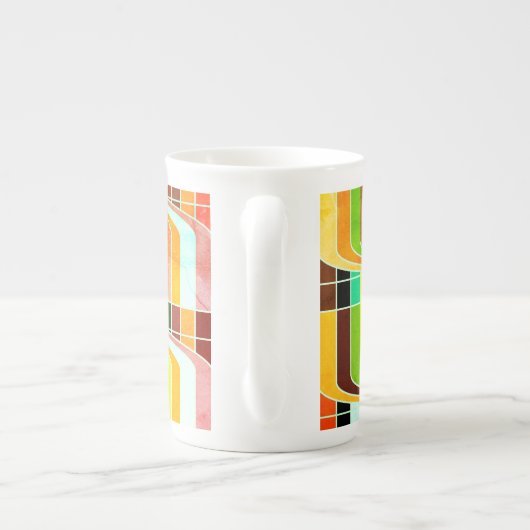 Inspirierte Funky Retro Porzellantasse (Rückseite)