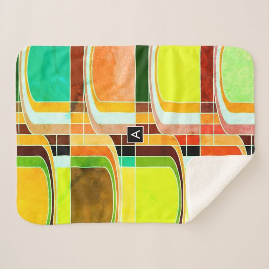 Inspirierte Funky Retro Sherpadecke (Vorderseite (Horizontal))