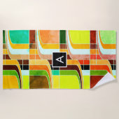 Inspirierte Funky Retro Strandtuch (Vorderseite)