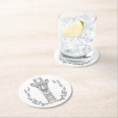 Inspirierte Giraffe Runder Pappuntersetzer (Vor Ort)