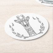 Inspirierte Giraffe Runder Pappuntersetzer (Angewinkelt)
