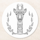 Inspirierte Giraffe Runder Pappuntersetzer (Vorderseite)