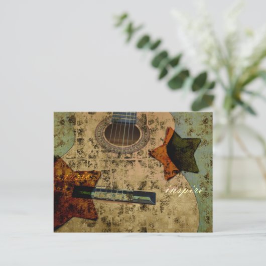 Inspirierte Gitarrenstars Postkarte (Stehend Vorderseite)