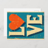 Inspirierte Grafik der Liebe 1960er Feiertagspostkarte (Vorne/Hinten)