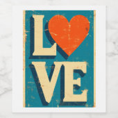 Inspirierte Grafik der Liebe 1960er Weinetikett (Einzelnes Label)