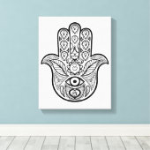 Inspirierte Hamsa Hand 6 Leinwanddruck (Insitu (Holzboden))